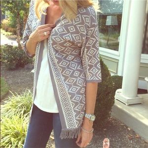 [SKIES ARE BLUE] Open Front Sweater